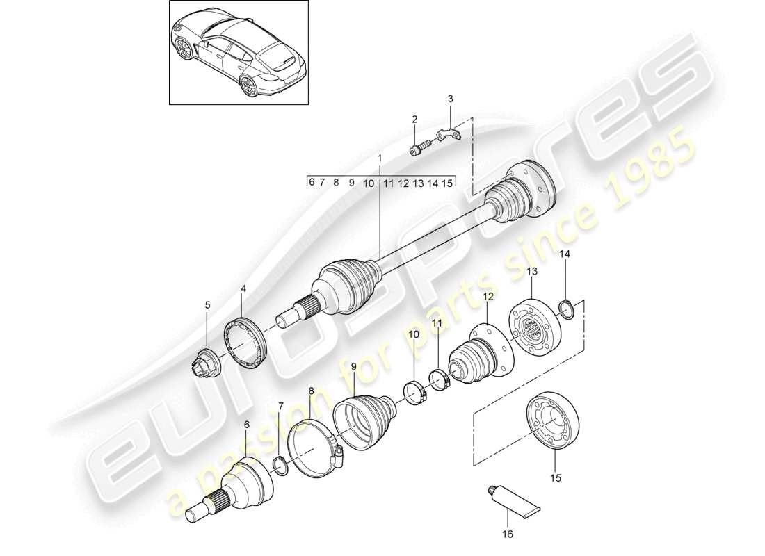 a part diagram from the porsche panamera parts catalogue