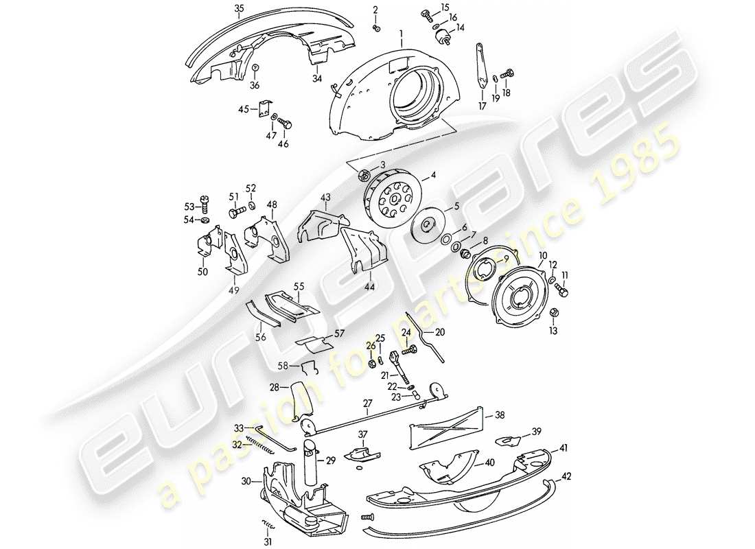 a part diagram from the porsche 356 parts catalogue
