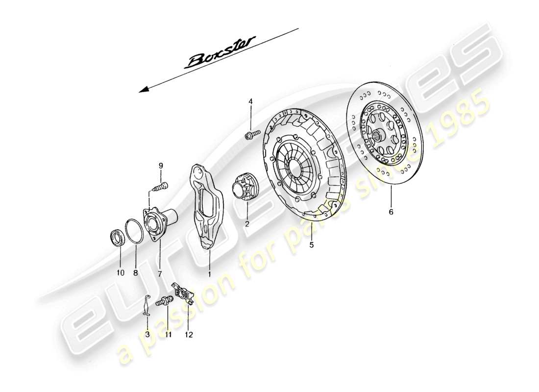 a part diagram from the porsche 2001 (986 boxster) parts catalogue