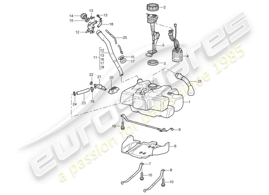 a part diagram from the porsche boxster parts catalogue