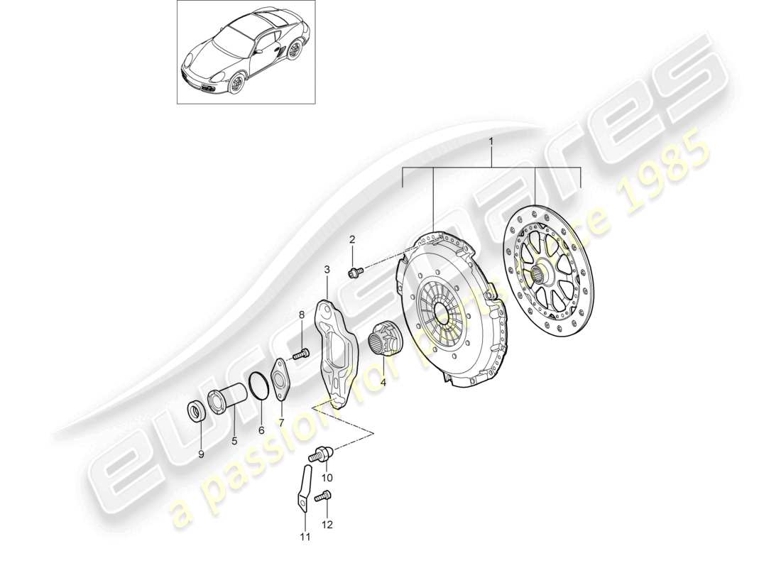 a part diagram from the porsche cayman parts catalogue