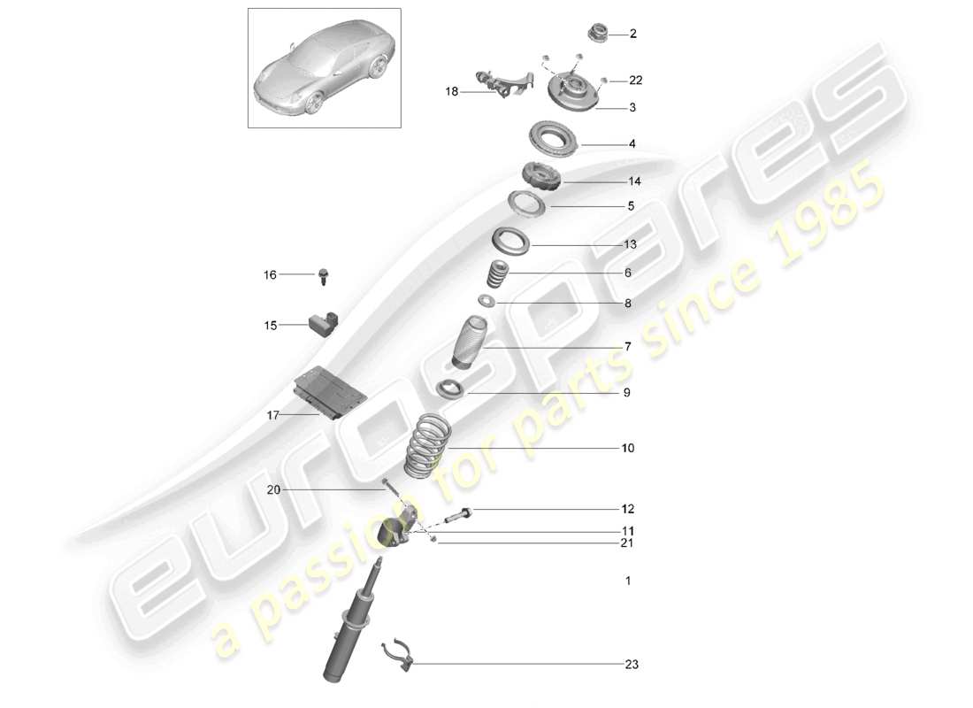a part diagram from the porsche 991 parts catalogue