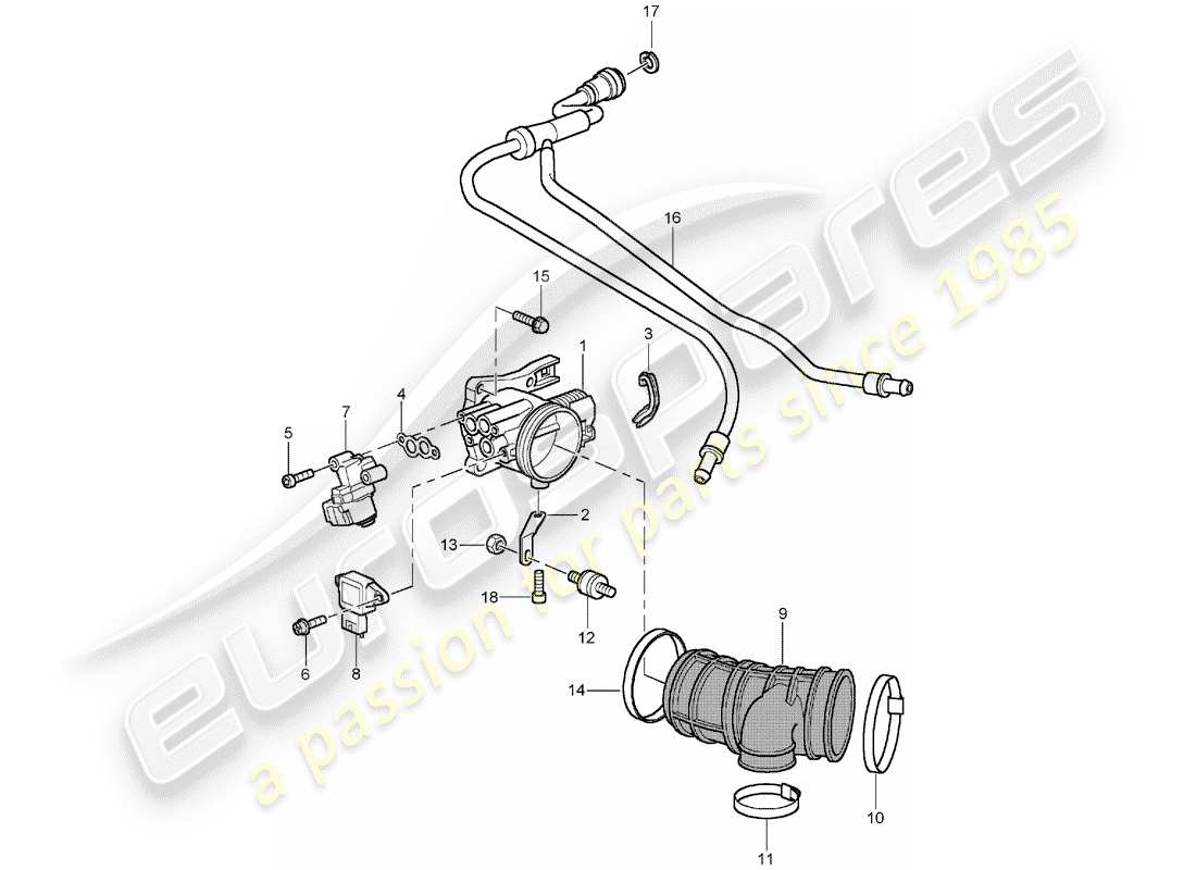 a part diagram from the porsche 996 parts catalogue