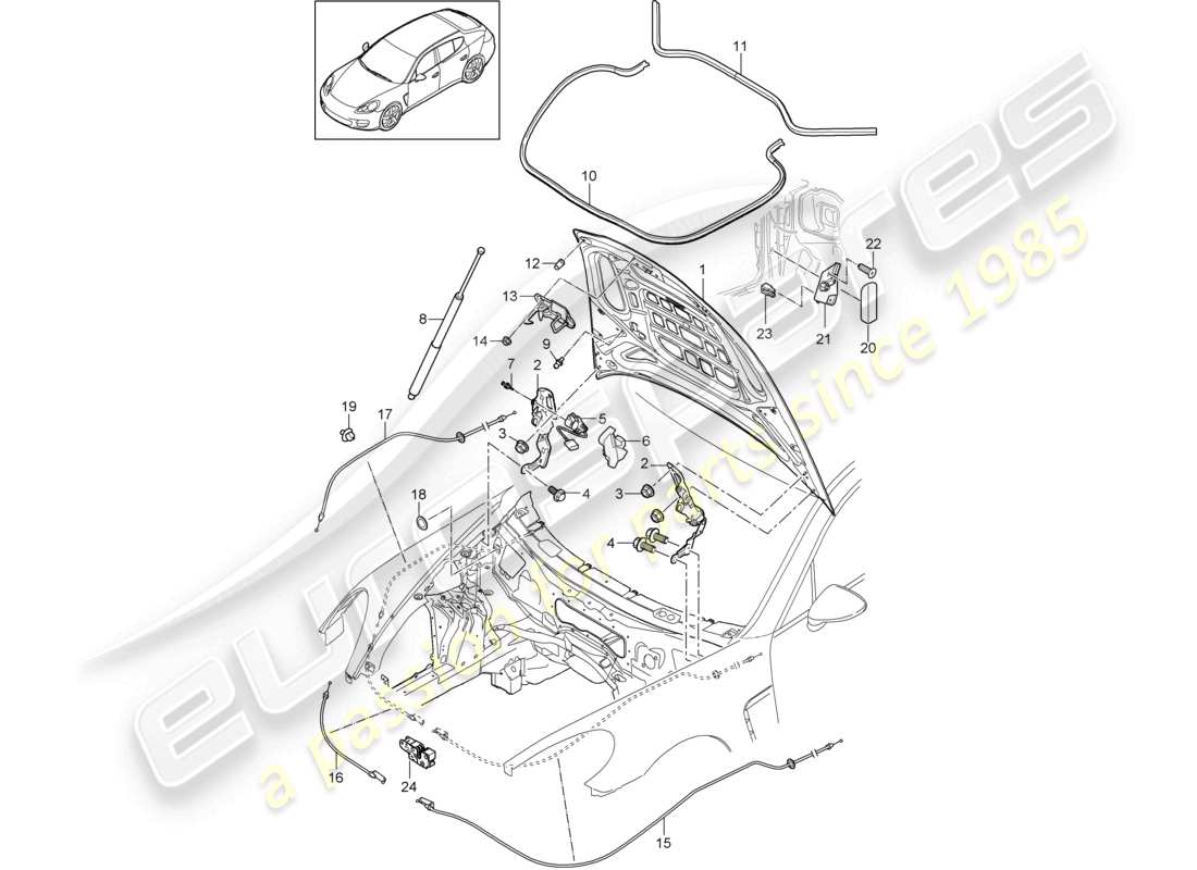 a part diagram from the porsche panamera parts catalogue