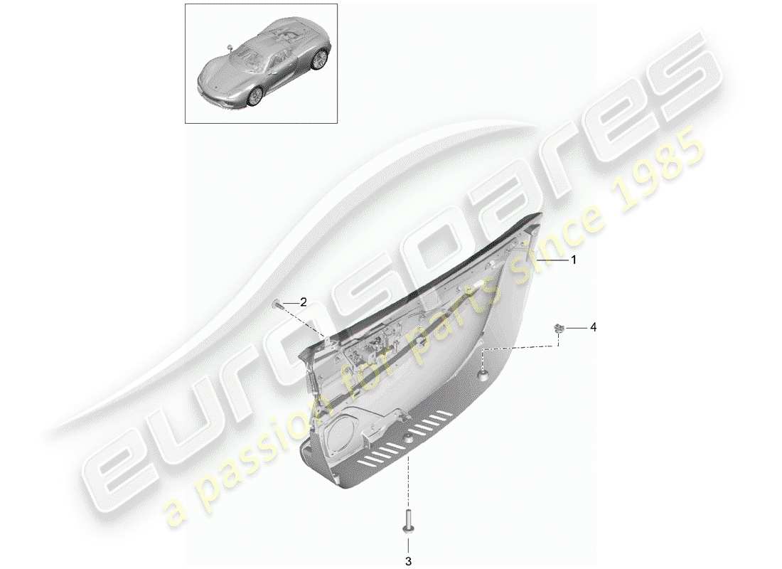 a part diagram from the porsche 2015 (918 spyder) parts catalogue
