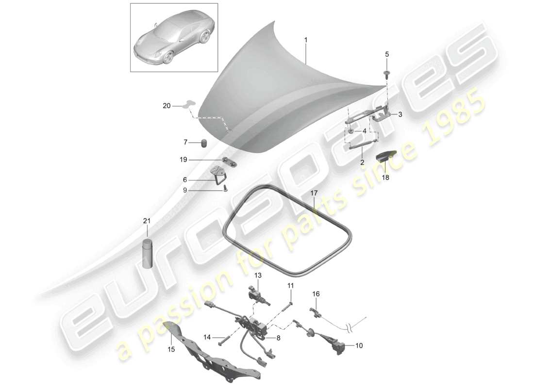VIEW PARTS DIAGRAMS FROM THE PORSCHE 991 PARTS CATALOGUE a part diagram from the porsche 991 parts catalogue