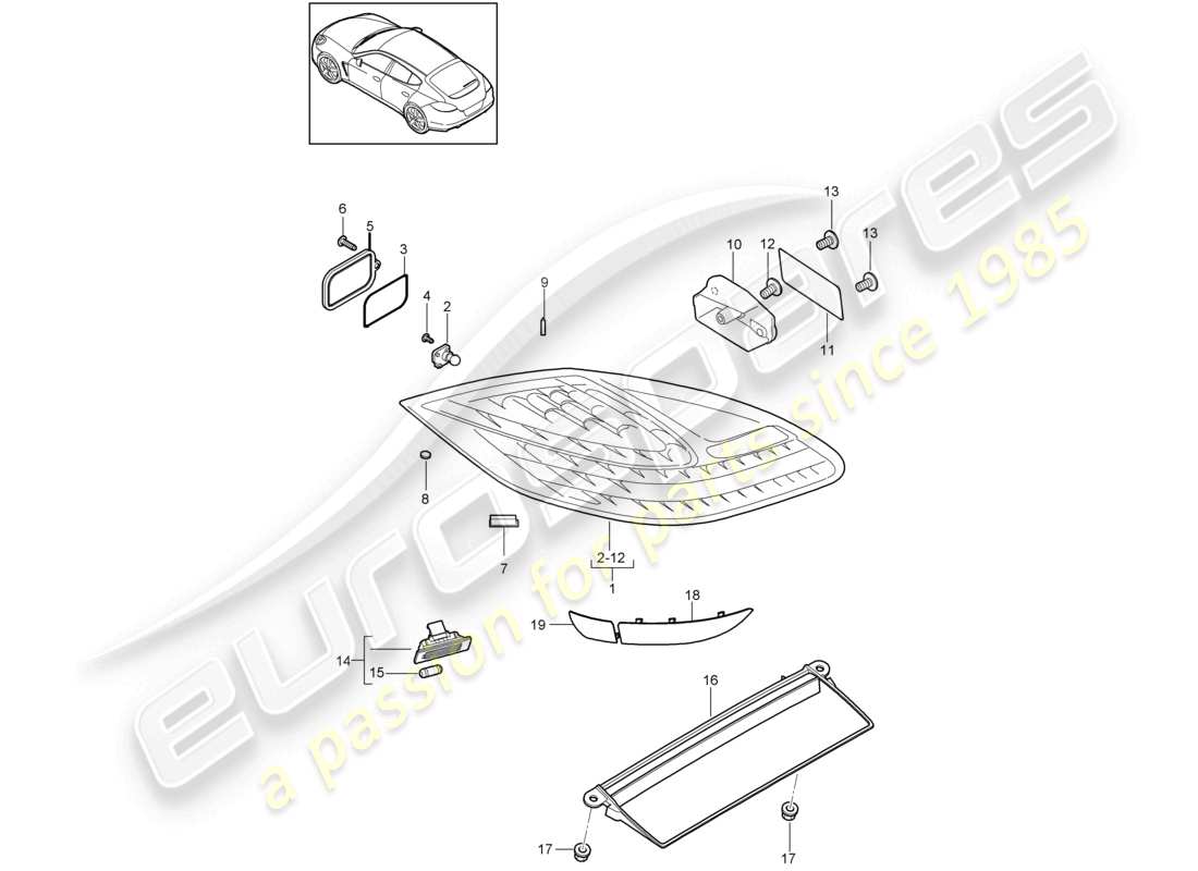 a part diagram from the porsche panamera parts catalogue