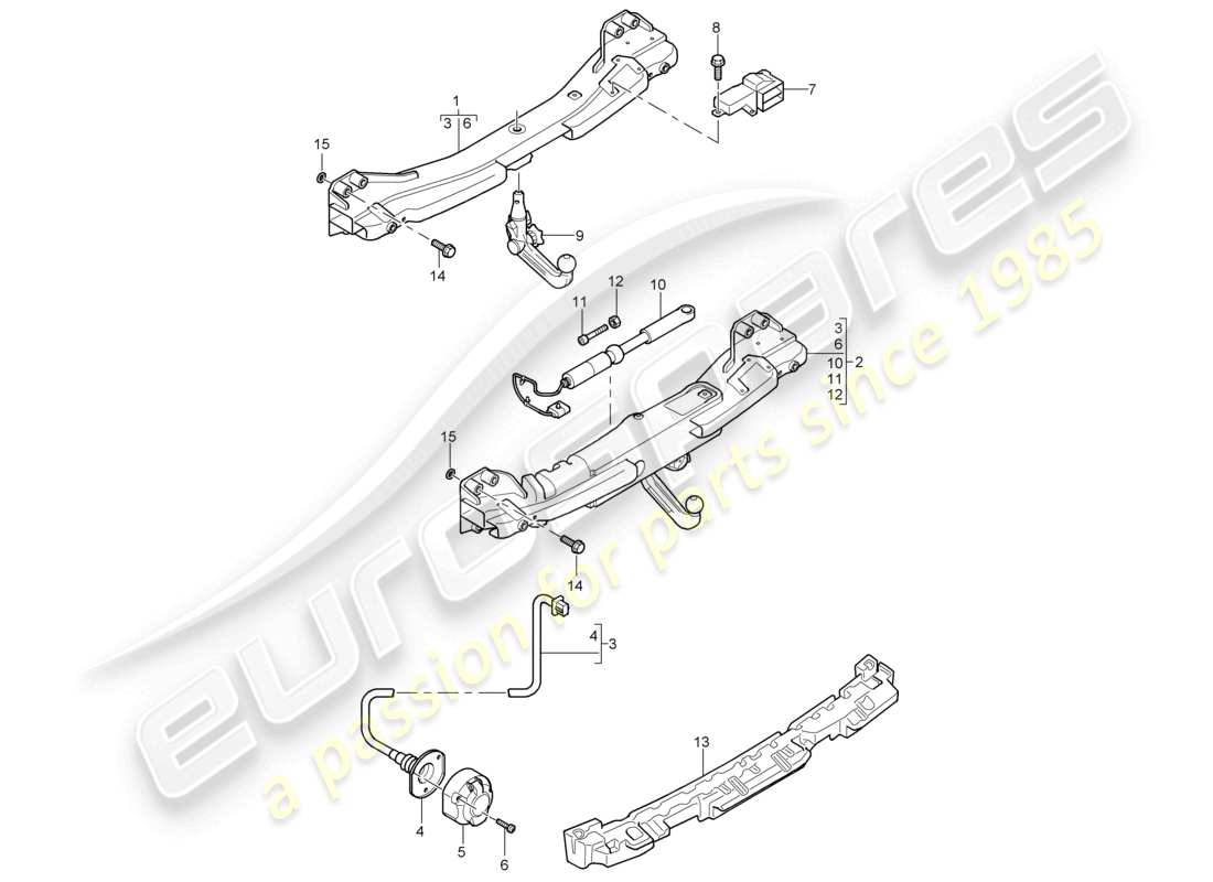 VIEW PARTS DIAGRAMS FROM THE PORSCHE CAYENNE PARTS CATALOGUE a part diagram from the porsche cayenne parts catalogue
