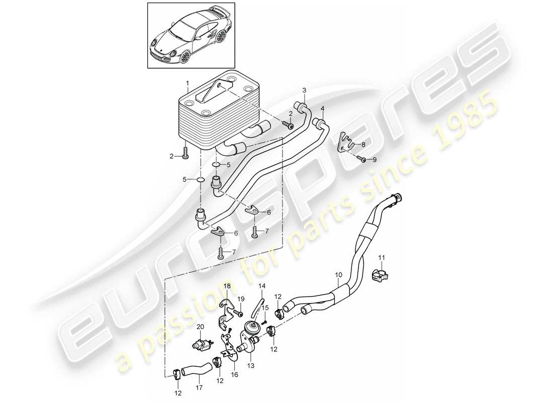 VIEW PARTS DIAGRAMS FROM THE PORSCHE 997 PARTS CATALOGUE a part diagram from the porsche 997 parts catalogue