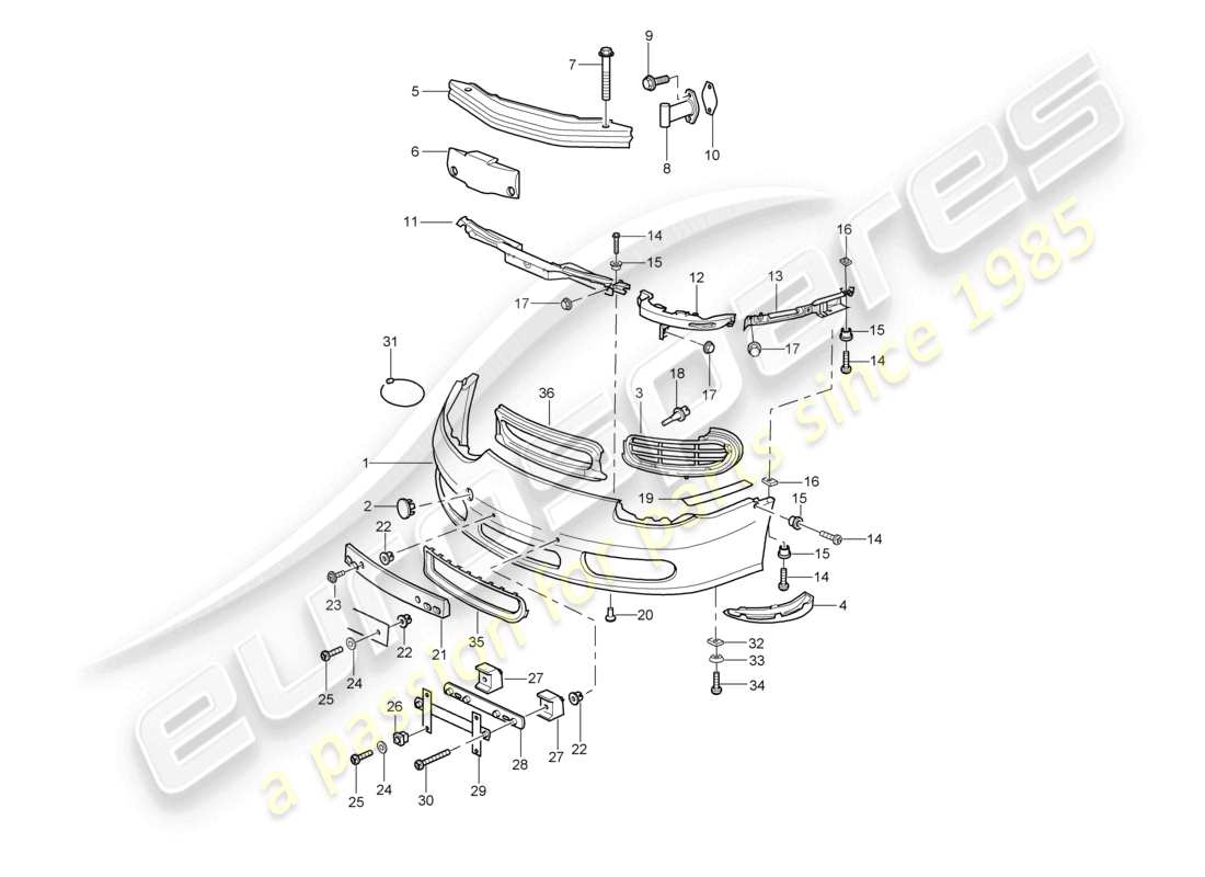 a part diagram from the porsche boxster parts catalogue