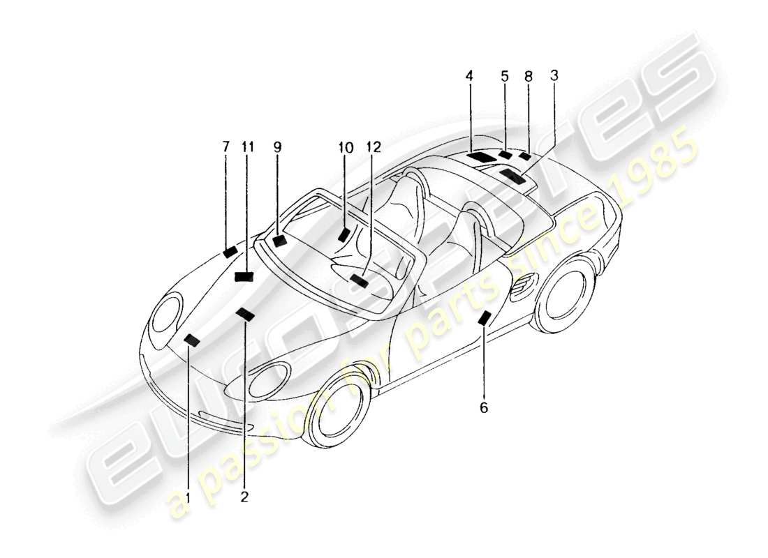 a part diagram from the porsche boxster parts catalogue