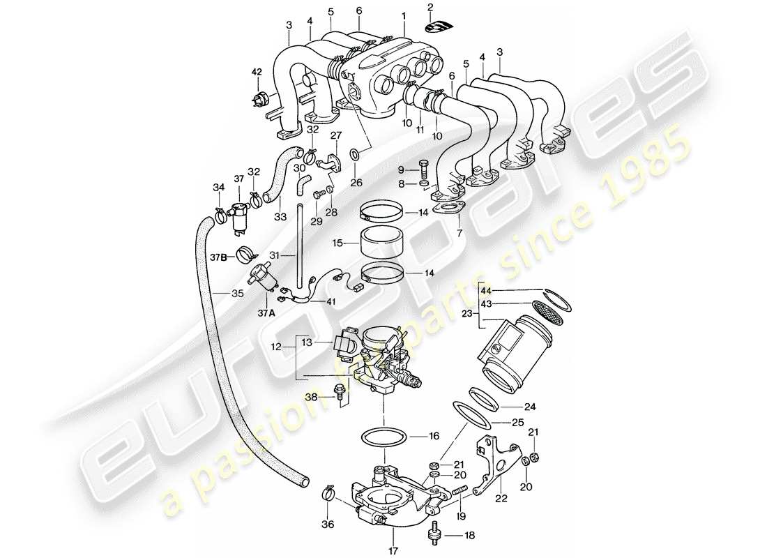 porsche 1985 (928) lh-jetronic - 1 - d - mj 1984>> part diagram