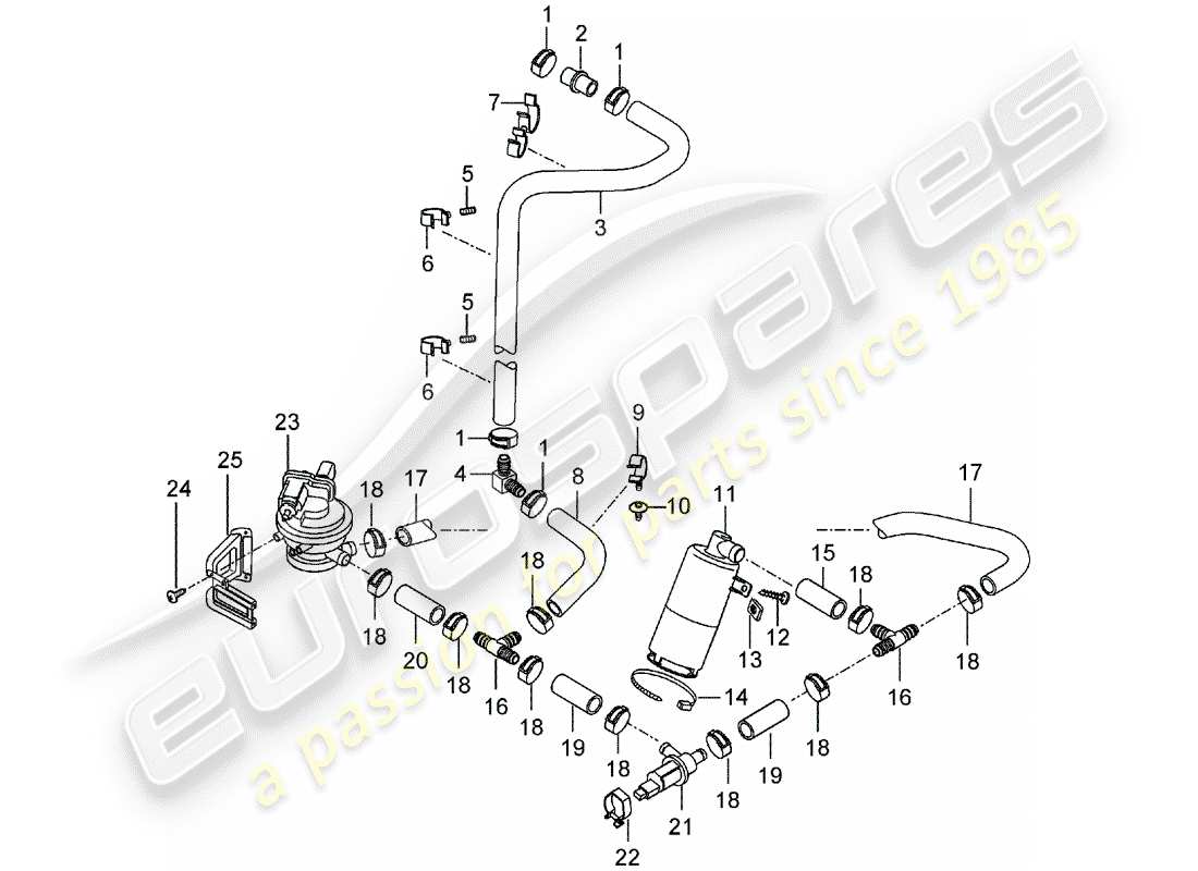 porsche 2006 (carrera gt) evaporative emission canister - air cleaner part diagram