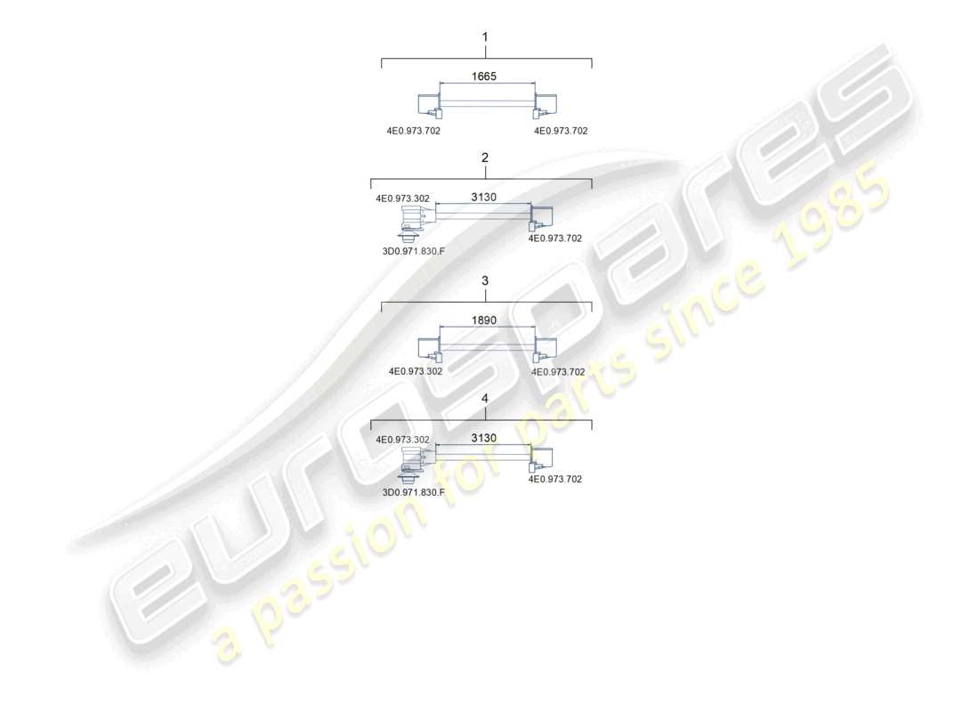 porsche 2020 (macan) single wire connecting line fibre optic wave conductor part diagram