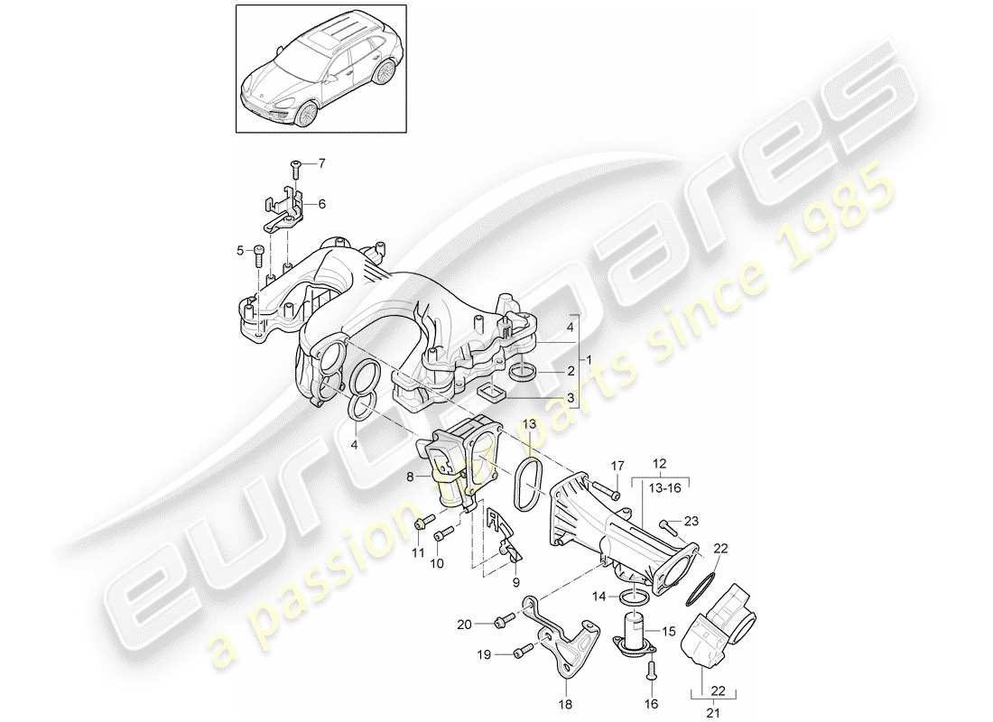 porsche 2013 (cayenne e2 92a) intake manifold parts diagram