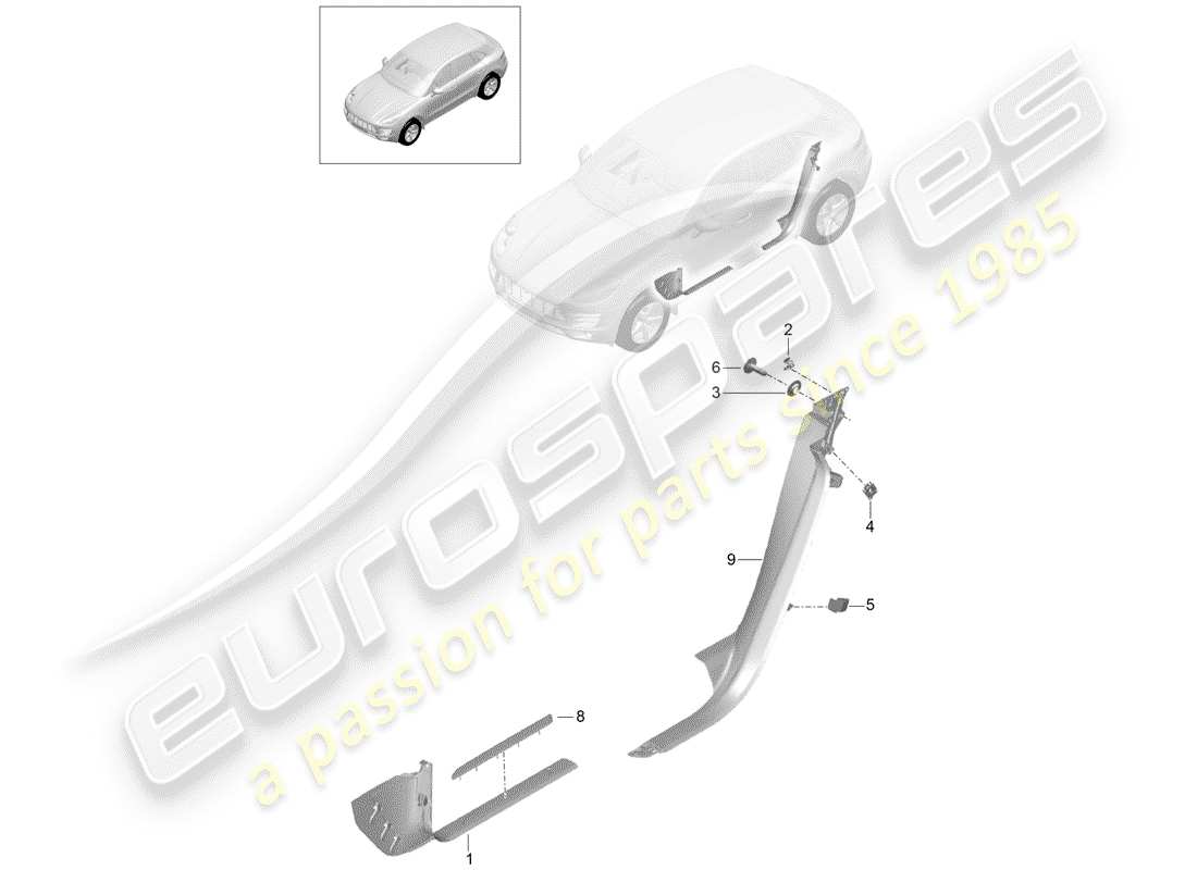 porsche 2018 (macan) lining parts diagram