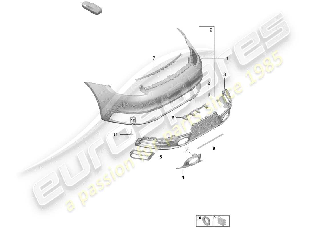 porsche 2019 (992-1) bumper parts diagram