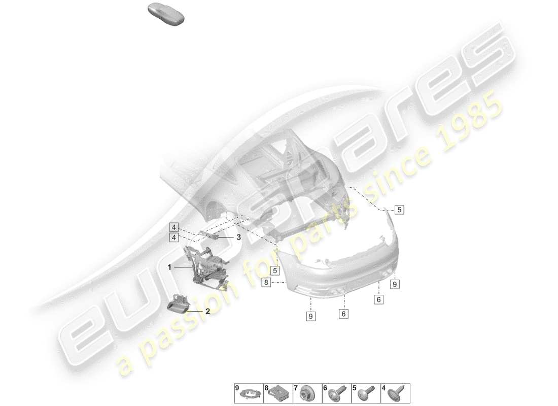 porsche 2019 (992-1) bumper parts diagram