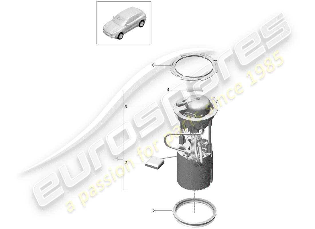 porsche 2018 (macan) fuel pump parts diagram