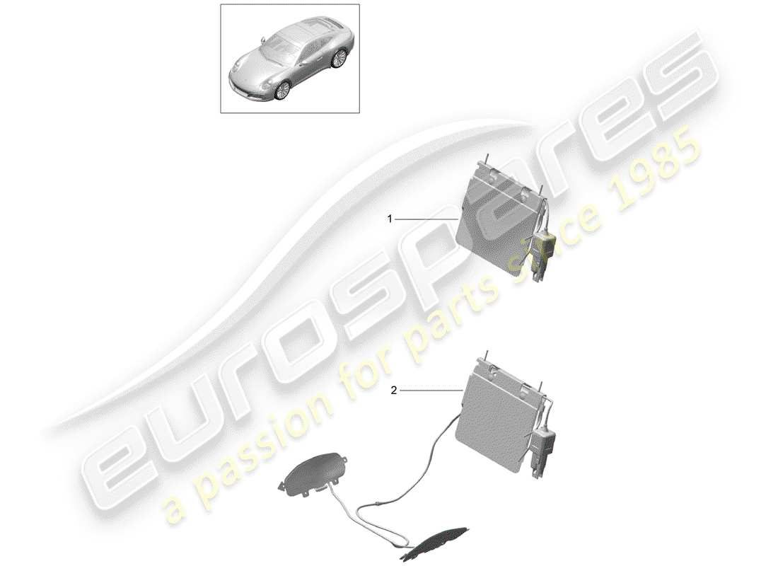 porsche 2017 (991-2) lumbar support part diagram