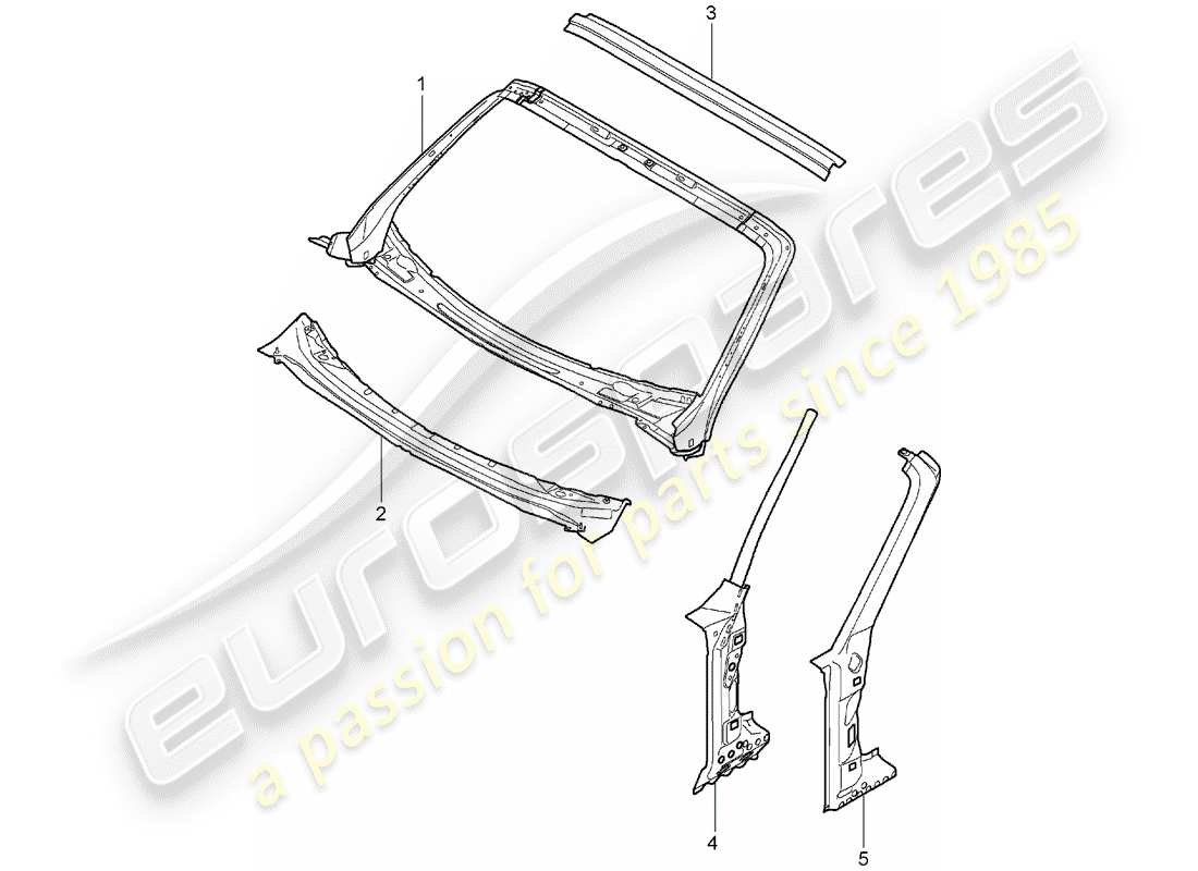 porsche 2008 (987 boxster) cowl parts diagram