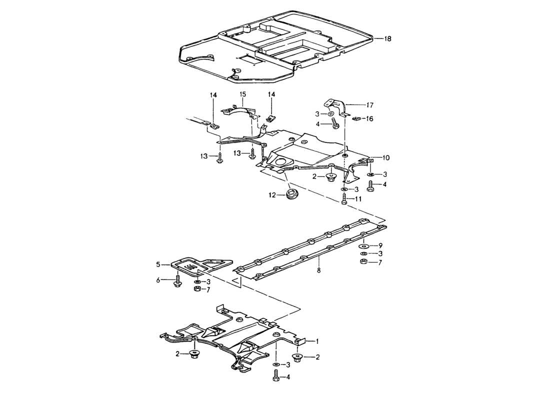porsche 1994 (964) cover - underbody part diagram