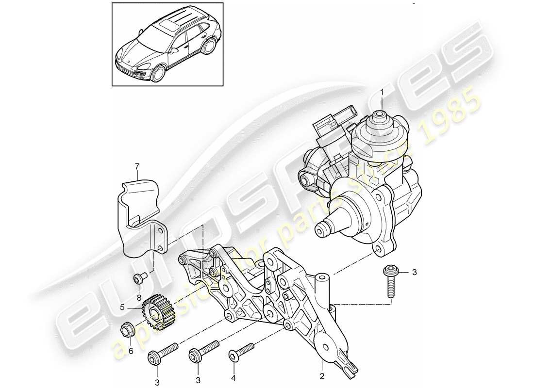porsche cayenne e2 (2015) high pressure pump parts diagram