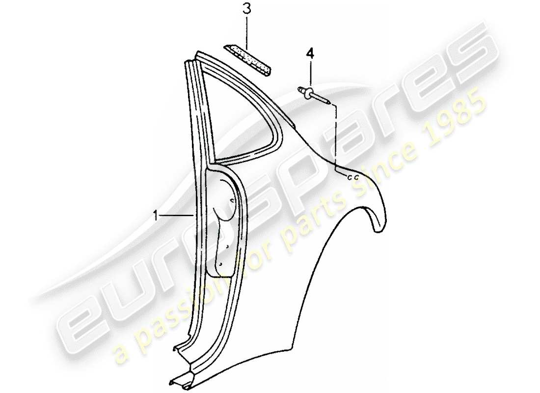 porsche 1998 (993) side panel part diagram