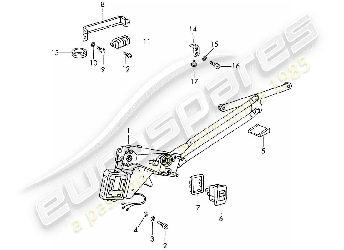 porsche 1966 (911/912) window regulator - electric part diagram