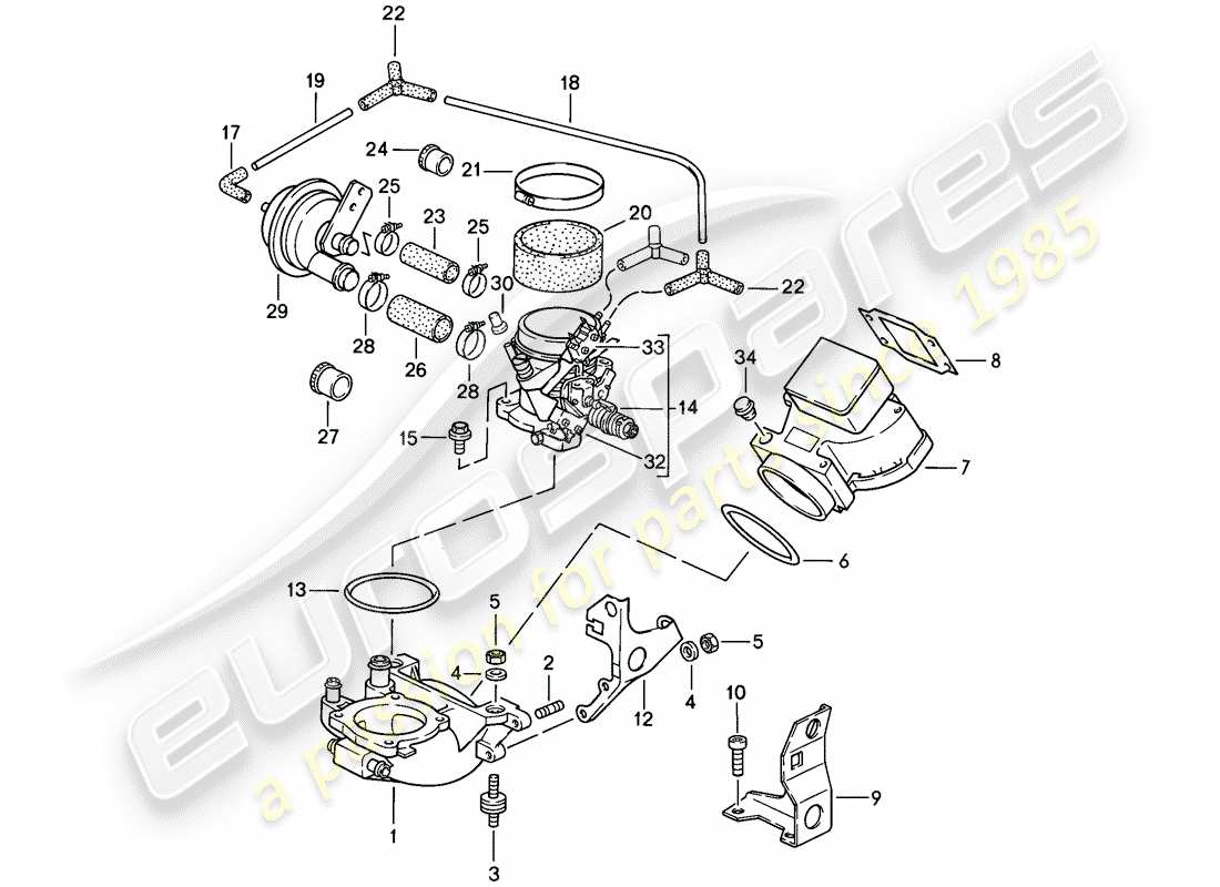 porsche 1985 (928) l-jetronic - 1 - - d >> - mj 1984 part diagram
