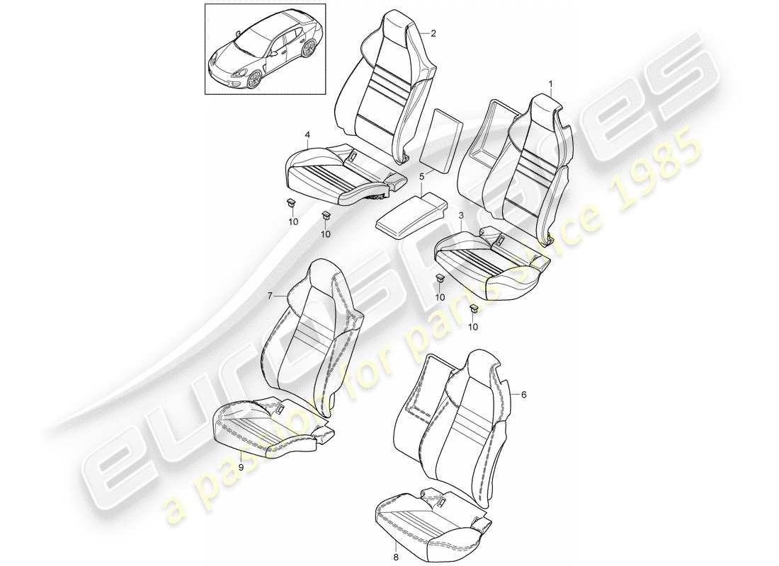 porsche 2015 (panamera 970) cover part diagram