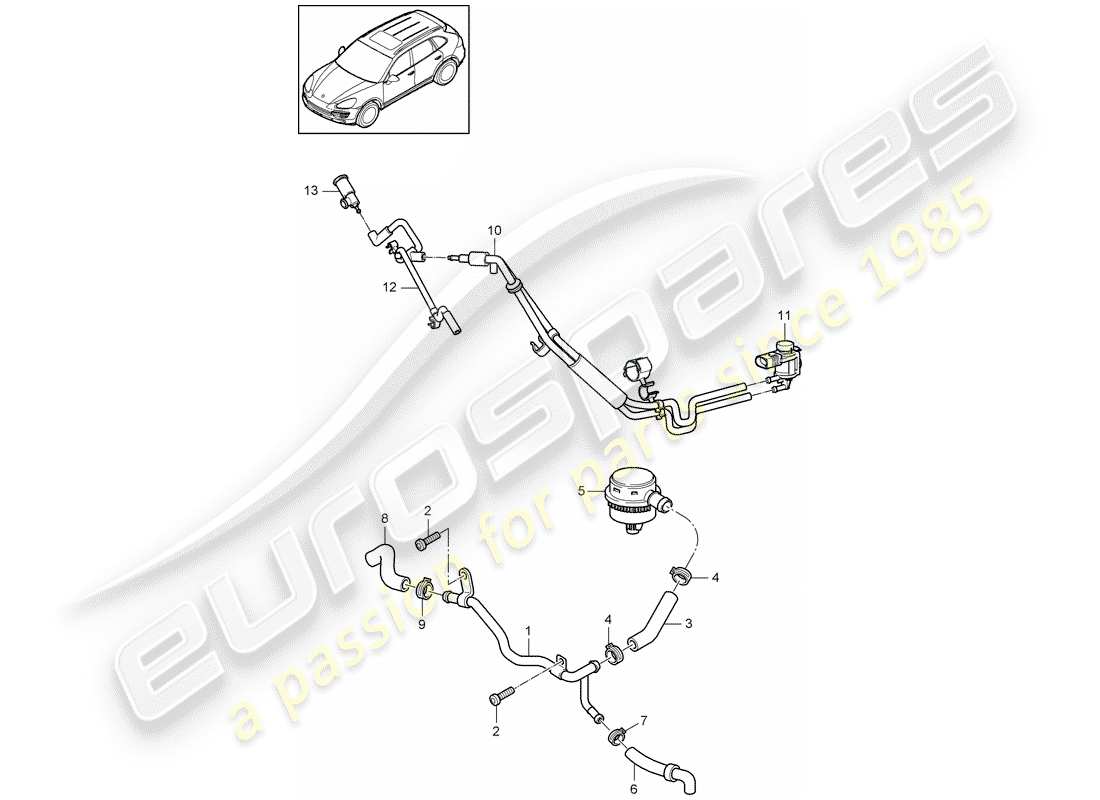 porsche 2015 (cayenne e2 92a) crankcase breather part diagram