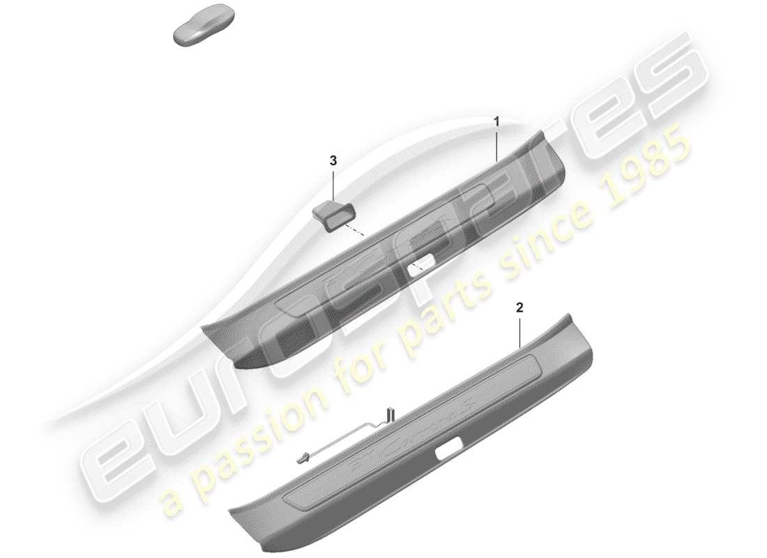 porsche 2019 (992-1) scuff plate - sill panel with parts diagram