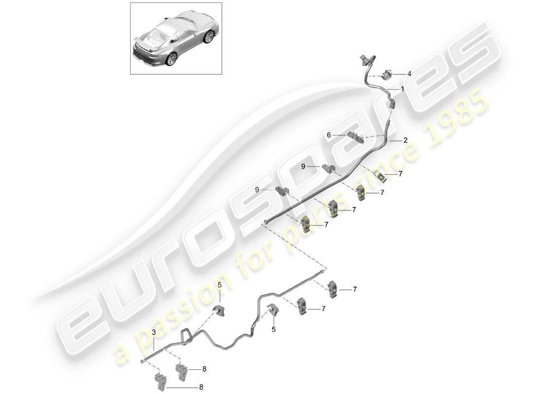 porsche 2017 (991-2 r/gt3/rs) vacuum line part diagram