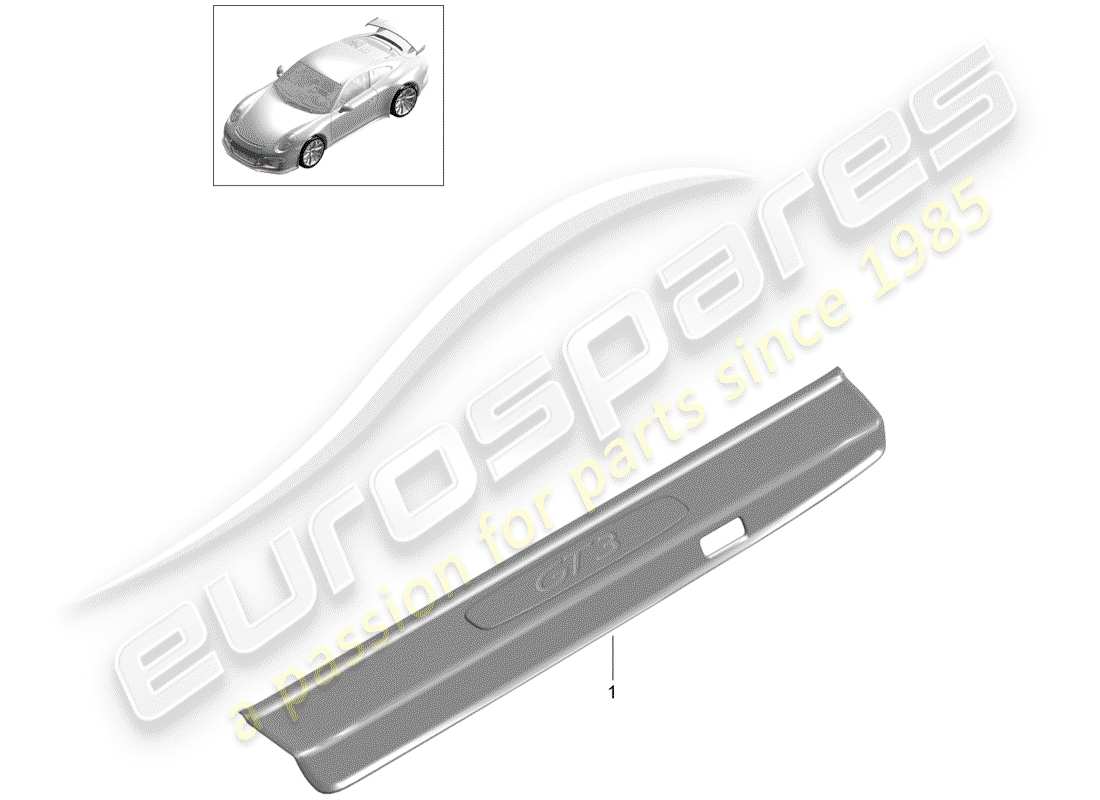 porsche 2019 (991-2 r/gt3/rs) scuff plate - sill panel part diagram