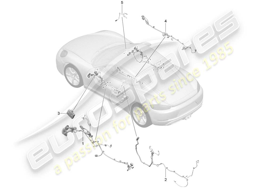 porsche 2017 (718 cayman) wiring harnesses part diagram