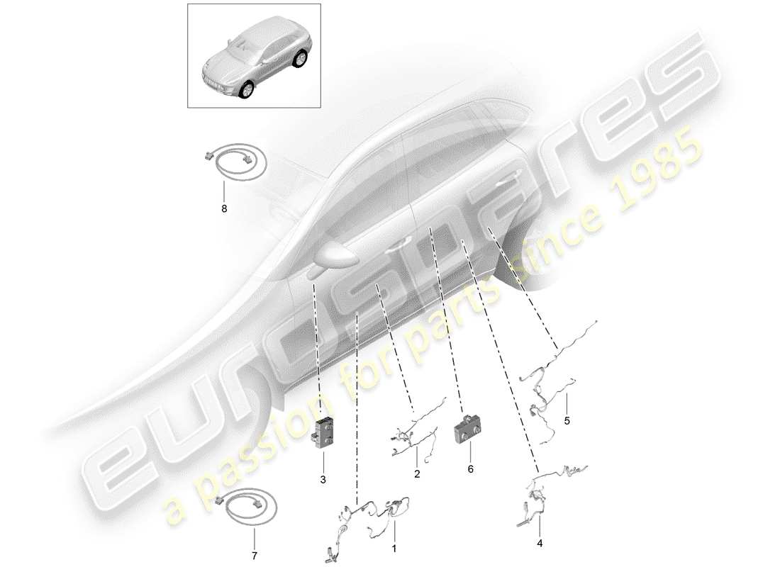 porsche 2017 (macan) harness parts diagram