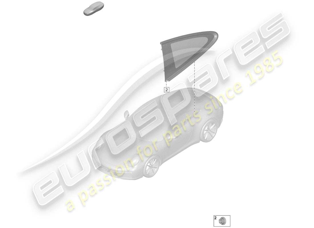 porsche 2019 (992-1) side window parts diagram