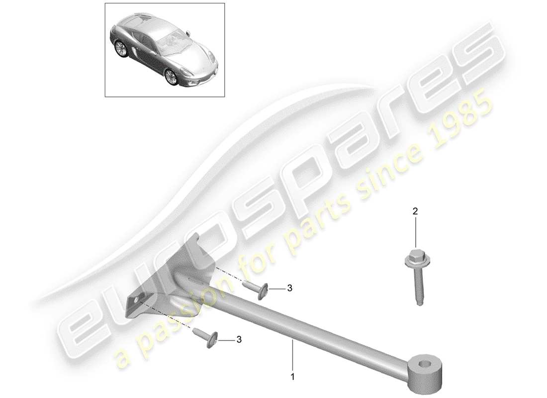 porsche 2015 (981 cayman) dome strut parts diagram