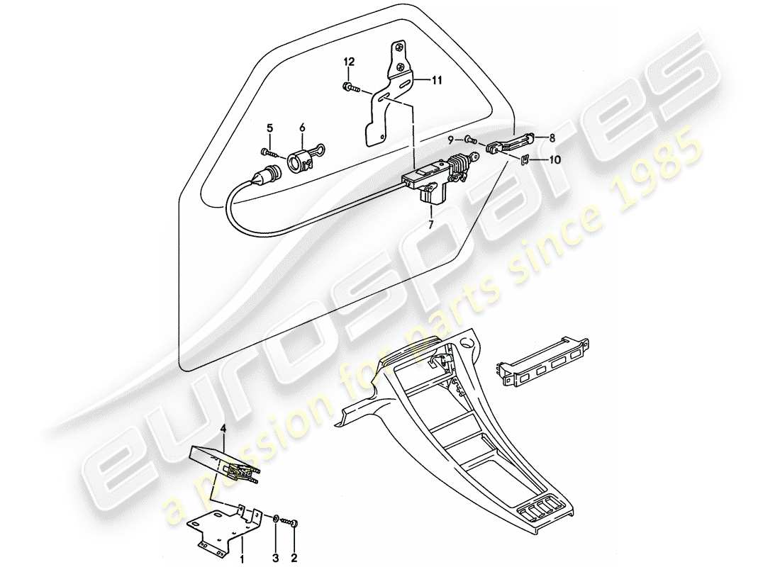 porsche 1990 (928) central locking system - d - mj 1989>> part diagram