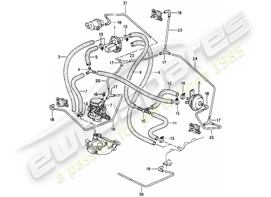 porsche 1985 (928) lh-jetronic - 2 - d - mj 1984>> part diagram