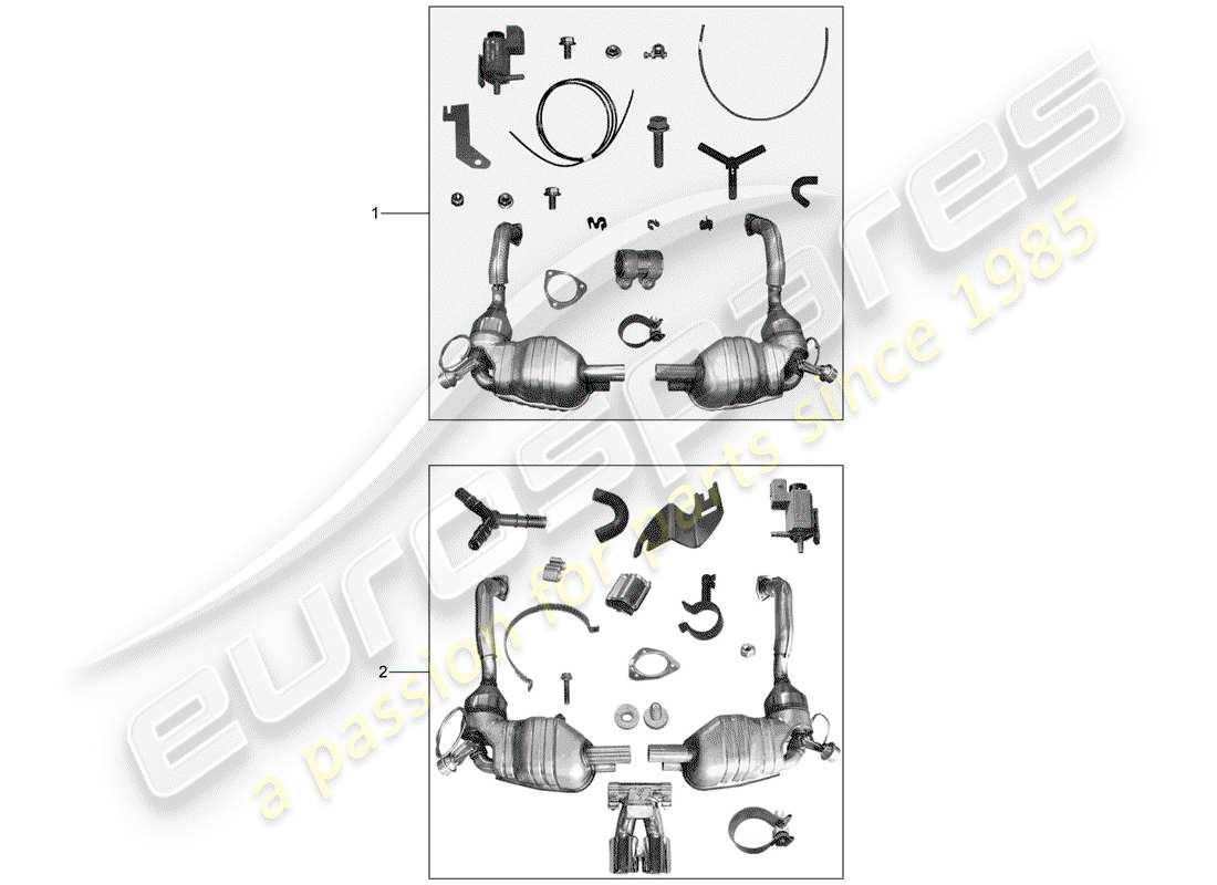 porsche 2004 (tequipment) exhaust system parts diagram