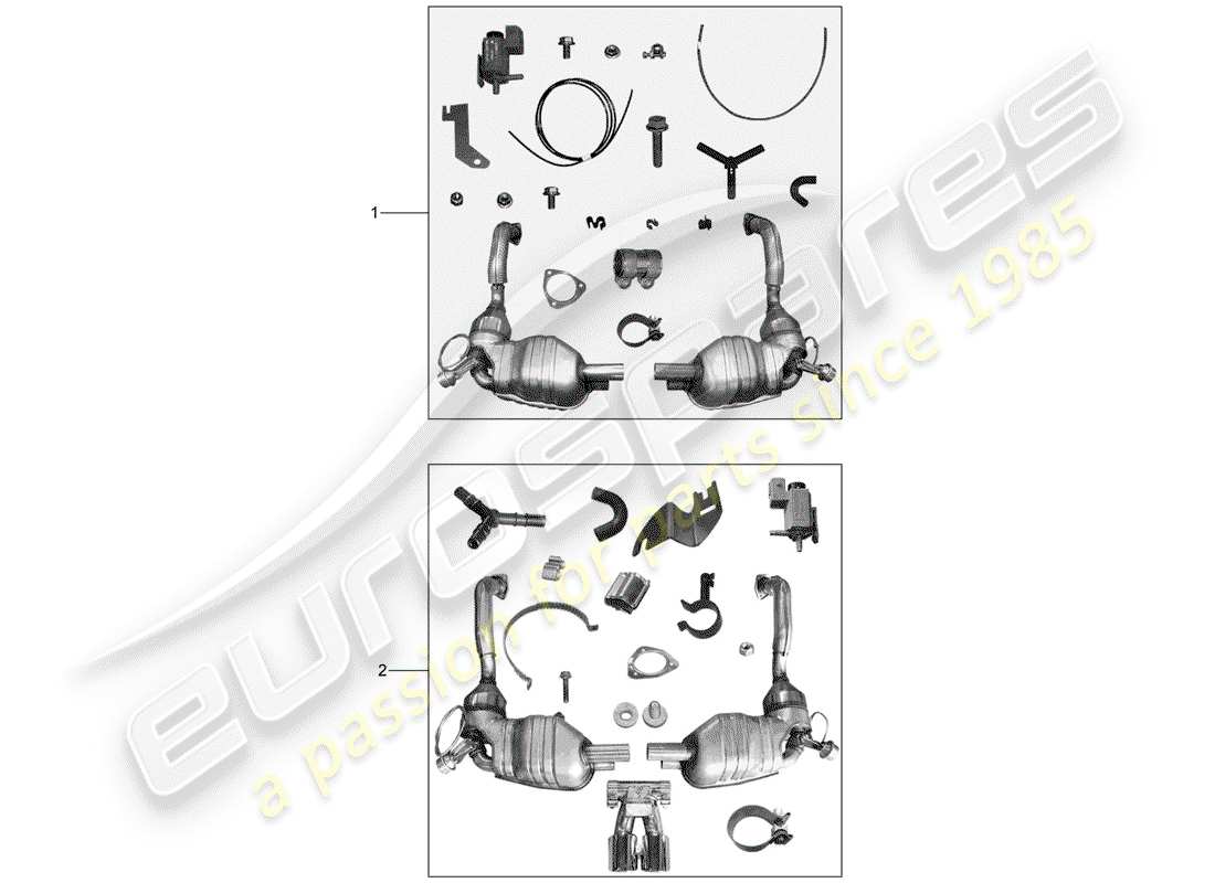 porsche tequipment catalogue (2004) exhaust system parts diagram