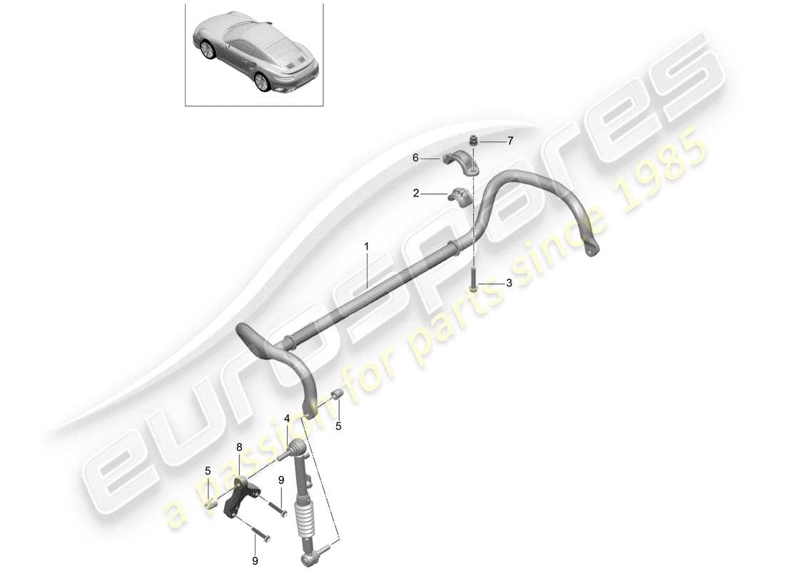 porsche 2014 (991-1 turbo) stabilizer part diagram