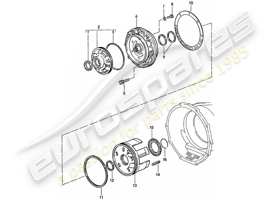 porsche 1983 (928) automatic transmission - primary pump part diagram