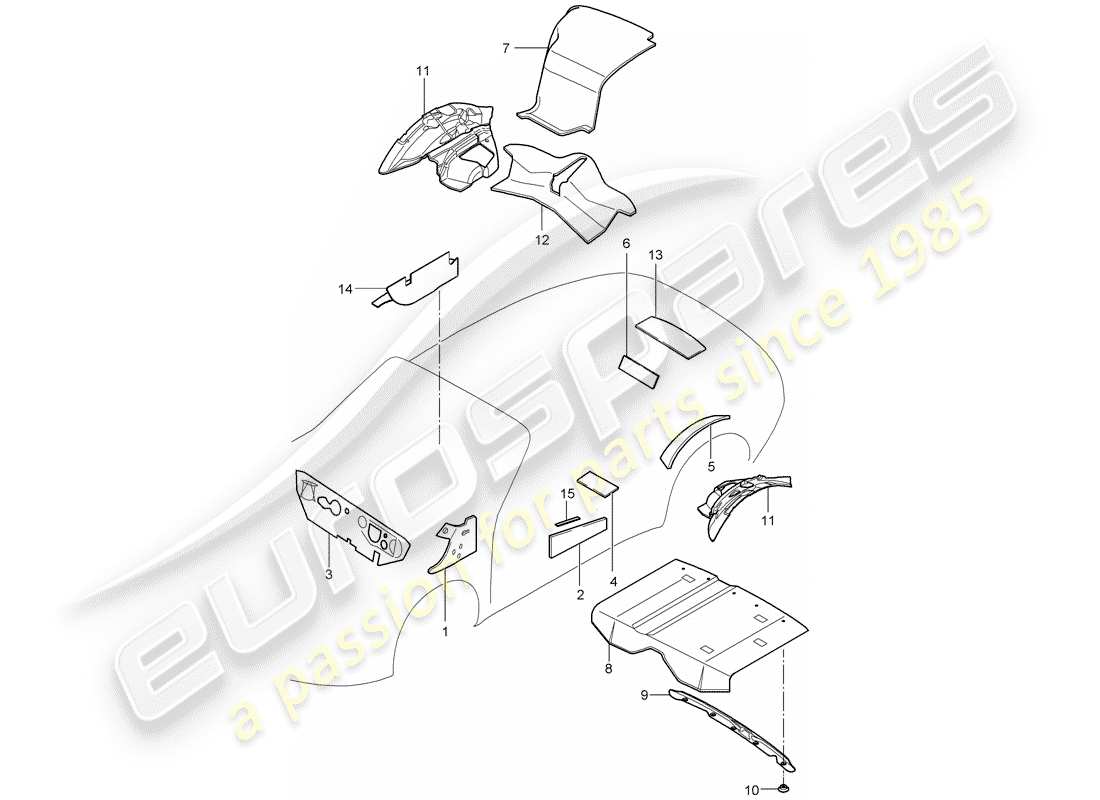 porsche 2011 (997-2) body shell parts diagram