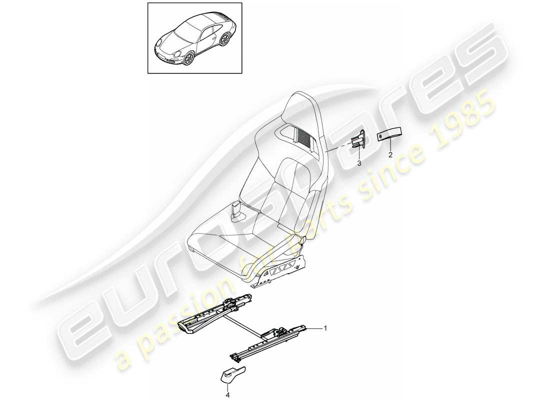 porsche 2012 (997-2) seat part diagram