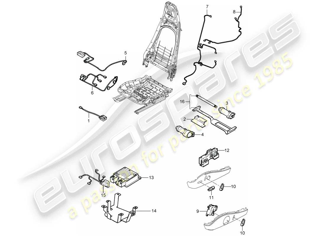 porsche 2007 (997-1 gt3) wiring harnesses part diagram