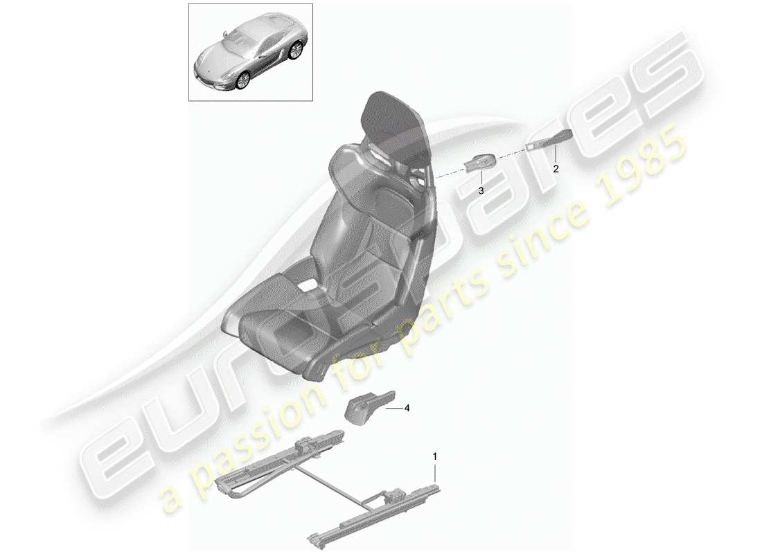 porsche 2016 (981 cayman) seat part diagram