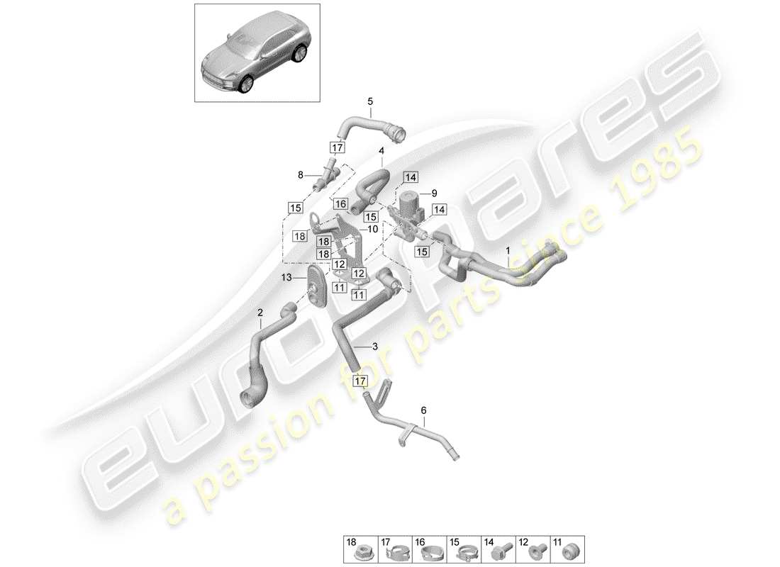 porsche 2020 (macan) heater part diagram